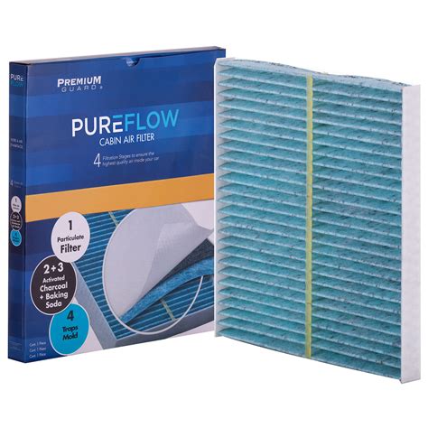 PureFlow by Premium Guard cleans with 4 filtration levels. . Pure flow cabin air filter